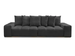 3er Sofa BOBOCHIC ANAKIN Stoff mit Textur schwarz