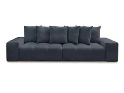 3er Sofa BOBOCHIC ANAKIN Stoff mit Textur dunkelblau