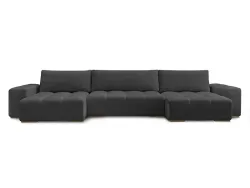 Wohnlandschaft BOBOCHIC ANAKIN Stoff mit Textur schwarz