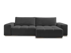 Ecksofa BOBOCHIC ANAKIN Stoff mit Textur schwarz