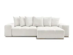 Ecksofa BOBOCHIC ANAKIN Stoff mit Textur weiss