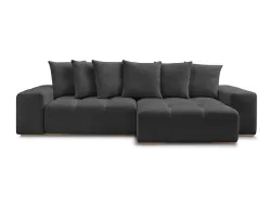 Ecksofa BOBOCHIC ANAKIN Stoff mit Textur schwarz