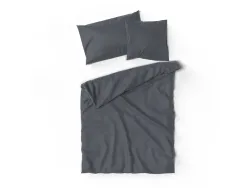 Lotus Bettwaren - Lotus Bettwäsche Flanell uni, Lotus Flanell Uni Bettwäsche, 240 x 240 cm, Gewittergrau