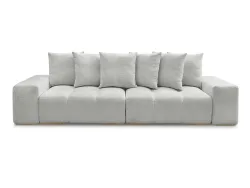 3er Sofa BOBOCHIC ANAKIN Stoff mit Textur hellgrau