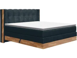 Boxspringbett MATTERHORN dunkelblau 180x200cm flexibel / fest