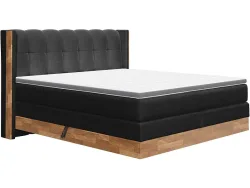 Boxspringbett MATTERHORN schwarz 200x200cm flexibel / halbfest