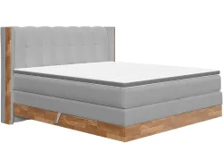 Boxspringbett MATTERHORN hellgrau 200x200cm halbfest