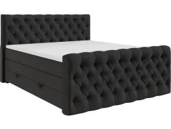 Boxspringbett KINGDOM anthrazit 180x200cm halbfest