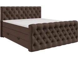 Boxspringbett KINGDOM braun 180x200cm halbfest