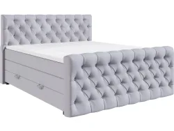Boxspringbett KINGDOM grau 160x200cm halbfest