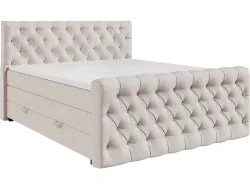 Boxspringbett KINGDOM beige 160x200cm halbfest