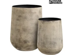 Set mit 2 Vasen HOU 35x48x35cm beige