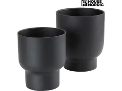 Set 2 Töpfen FULDA 16x19x16cm schwarz