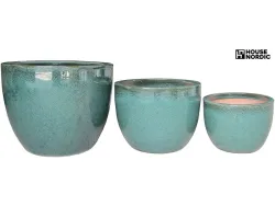 Set mit Übertöpfen BURNLEY 38x28x38cm dunkelgrün
