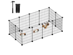 Tiergehege SONGMICS Edelstahl schwarz