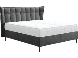 Boxspringbett PALACE grau anthrazit 160x200cm flexibel / halbfest
