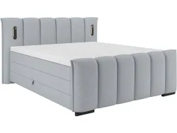 Boxspringbett ELYSIA beton grau 160x220cm halbfest