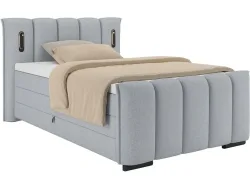 Boxspringbett ELYSIA beton grau 140x200cm halbfest