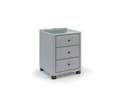 Nachttisch ELYSIA 3 Schubladen 45.5x48x68cm beton grau stoff / plastik