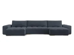 Wohnlandschaft BOBOCHIC ANAKIN Stoff mit Textur dunkelblau