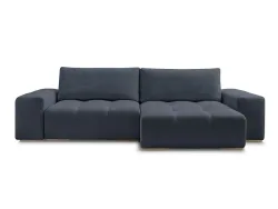 Ecksofa BOBOCHIC ANAKIN Stoff mit Textur dunkelblau