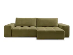 Ecksofa BOBOCHIC ANAKIN Stoff mit Textur grün