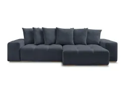 Ecksofa BOBOCHIC ANAKIN Stoff mit Textur dunkelblau