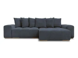 Ecksofa BOBOCHIC ANAKIN Boucle-Stoff dunkelblau