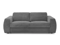 3er Sofa BOBOCHIC HUGO Boucle-Stoff dunkelgrau