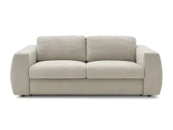 3er Sofa BOBOCHIC HUGO Stoff mit Textur beige