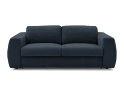 3er Sofa BOBOCHIC HUGO Stoff mit Textur dunkelblau