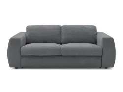 3er Sofa BOBOCHIC HUGO Stoff mit Textur dunkelgrau
