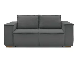 3er Sofa BOBOCHIC CHELSEA Stoff mit Textur dunkelgrau