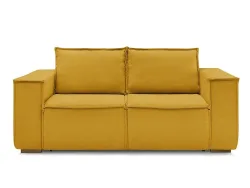 3er Sofa BOBOCHIC CHELSEA Stoff mit Textur gelb