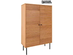 Kommode HOUSE NORDIC KYOTO 2 Türen 4 Schubladen 40x80x130cm natürliches holz eiche