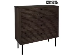 Kommode HOUSE NORDIC KYOTO 4 Türen 4 Schubladen 40x80x85cm dunkelbraun eiche