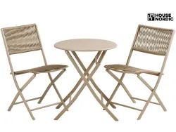Set Gartentisch und Gartenstühle ARCAS Seil taupe