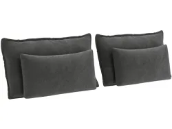Set 4 Kissen KINGDOM 30x65cm anthrazit unifarben