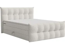 Boxspringbett ANGORA elfenbein 140x200cm halbfest