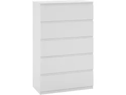 Kommode CHEAPER 5 Schubladen 39.5x70x115cm weiss dekor