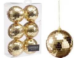 Set 6 Weihnachtskugeln MERRY champagnerfarben metallisch