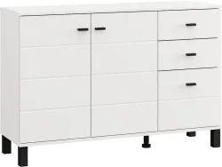 Kommode ALMOND 2 Türen 3 Schubladen 35x115.5x77.5cm weiss melamin