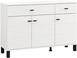 Kommode ALMOND 3 Türen 2 Schubladen 35x115.5x77.5cm weiss melamin