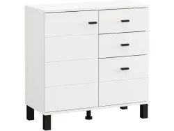 Kommode ALMOND 1 Tür 3 Schubladen 35x77x77.5cm weiss melamin