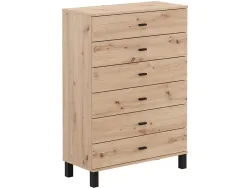Kommode ALMOND 6 Schubladen 35x77x109.5cm artisan eiche melamin