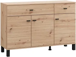 Kommode ALMOND 3 Türen 2 Schubladen 35x115.5x77.5cm artisan eiche melamin