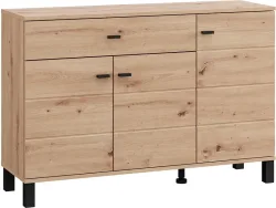 Kommode ALMOND 3 Türen 1 Schublade 35x115.5x77.5cm artisan eiche melamin