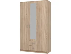 Drehtürenschrank HANA sonoma 3 Türen 2 Schubladen