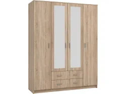 Drehtürenschrank HANA sonoma 4 Türen 2 Schubladen
