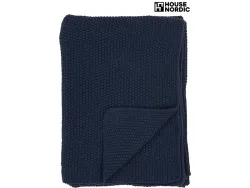 HOUSE NORDIC Decke SANTOS 130x170cm dunkelblau unifarben